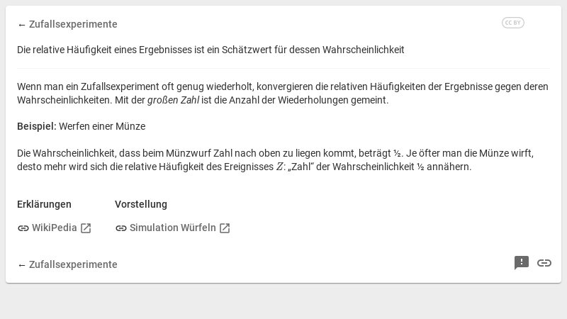 Schwaches Gesetz Der Großen Zahlen Mathematik - Zufallsexperimente - Gesetz der großen Zahlen